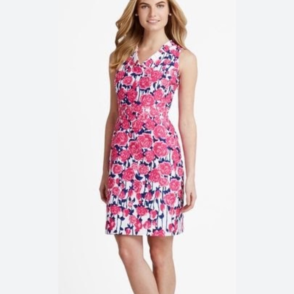 Vineyard Vines Pink White Floral Dress Size 2 vineyard vines for Kentucky derby